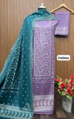 Pure kaani Weaving suit with contrast stole (FATIMA)