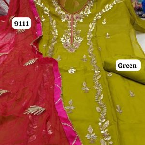 *DESIGNER GOTTA PATTI ORGANZA SUIT* (9111)