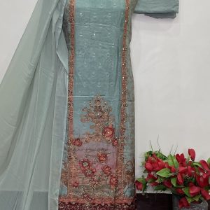 Pure MUSLEEN Designer Shirt Handwork. (9020)