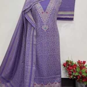 🔥Premium kalamkari Weaving Pashmina Suit With Designer Stole🔥 (9033)
