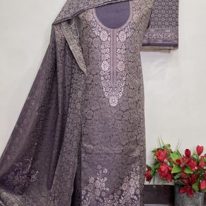 🔥Premium kalamkari Weaving Pashmina Suit With Designer Stole🔥 (9021)