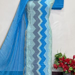 Pure Crape Designer Shirt Handwork (9040)