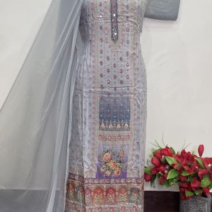 Pure Musleen Designer Shirt Handwork (9041)