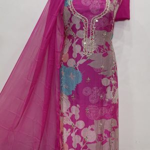 *GLASS ORGANZA HEAVY NECK GALA & BORDER* (9106)