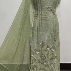 *GLASS ORGANZA DIGITAL DESIGNER SHIRT HANDWORK* (9107)