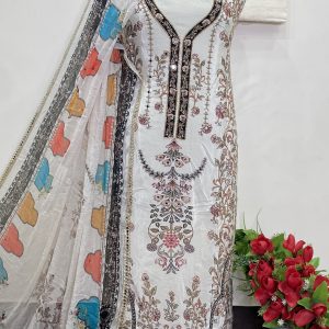 *PURE NATURAL CRAPE DESIGNER SUIT HAND WORK* (9132)