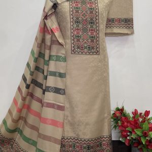 🔥Premium KULLU EMBROIDERY Weaving Pashmina Suit With Designer Stole🔥 (9054)