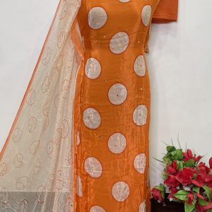 *GLASS ORGANZA DESIGNER POLKA SHIRT MIRROR WORK* (9810)