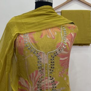 *MASLEEN DESIGNER SHIRT HANDWORK GALA*  (9000G)