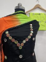*GLASS ORGANZA DESIGNER SHIRT MIRROR WORK* (9072)