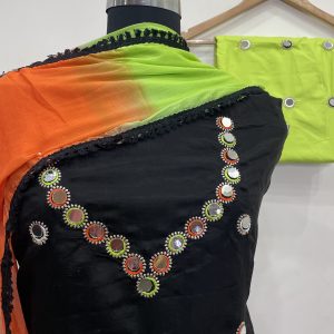 *GLASS ORGANZA DESIGNER SHIRT MIRROR WORK* (9072)