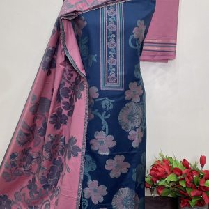 *🔥Premium THREAD EMBROIDERY Weaving Pashmina Suit With Designer Contrast Stole🔥* (0009)