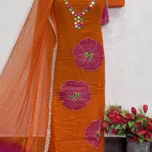 *KARWA CHAUTH SPECIAL SERIES*  *GLASS ORGANZA DESIGNER SHIRT* (9123)