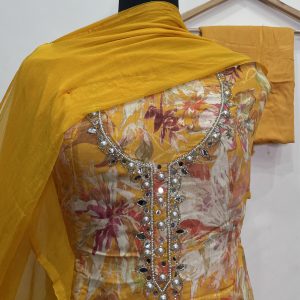 *KARWA CHAUTH SPECIAL SERIES*  *MUSLEEN DESIGNER SHIRT HANDWORK* (9000K)