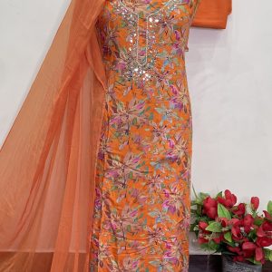 *KARWA CHAUTH SPECIAL SERIES*  *MUSLEEN DESIGNER SUIT HANDWORK* (9000P)