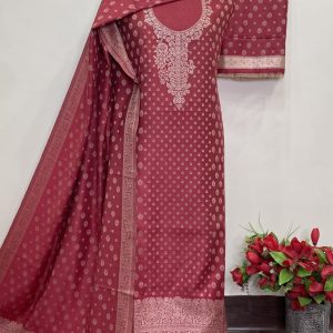 🔥Premium Weaving Pashmina Suit With Designer Stole🔥 (9029)