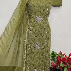 Organza Designer Shirt Handwork (9035)
