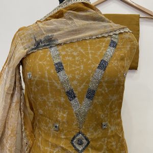 Party Wear Glass Organza Suits