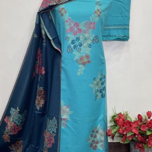 🔥Premium THREAD EMBROIDERY Weaving Pashmina Suit With Designer Contrast Stole🔥 (9027)