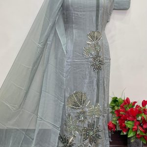 KARWA CHAUTH SPECIAL SERIES  GLASS ORGANZA DESIGNER SUIT (9175)
