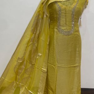 KARWA CHAUTH SPECIAL SERIES  GLASS SHIMMER DESIGNER SUIT HANDWORK (9176)
