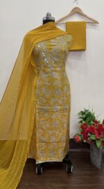 GLASS ORGANZA DESIGNER SUIT (9182)