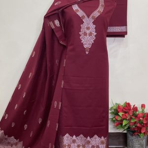 *Pure kaani Weaving suit* *Pure acrylic Woolen Wiving emb* (9170)