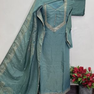 *KARWA CHAUTH SPECIAL SERIES*  *SHIMMER DESIGNER SHIRT WITH SLEEVES WORK* (9109C)