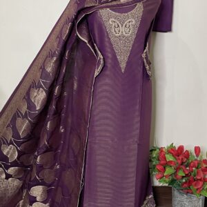 SHIMMER DESIGNER SUIT WITH SLEEVES WORK (9109D)