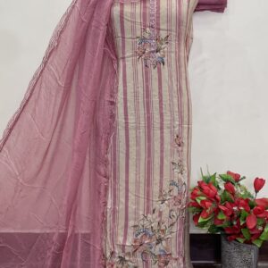 natural crape digital designer shirt stone work (9034A)