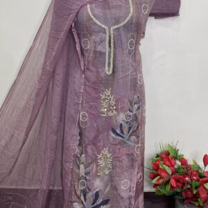 GLASS ORGANZA DESIGNER SUIT. (C1604)