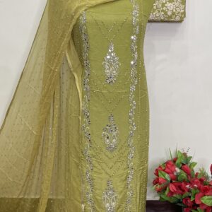 DESIGNER SHIMMER SUIT HEAVY HANDWORK (KK100)