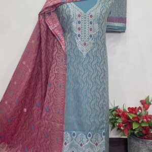 Pure kaani Weaving suit with contrast stole (GULMARG)
