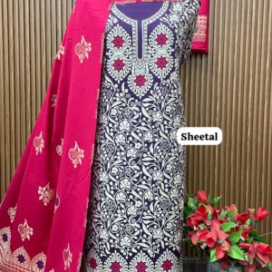 🔥Premium Weaving Pashmina Suit With Designer Stole🔥 (SHEETAL)