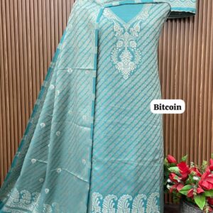 🔥Premium kalamkari Weaving Pashmina Suit With Designer Stole🔥 (BITCOIN)