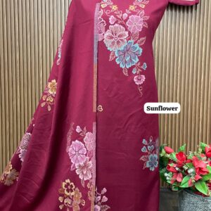 🔥Premium THREAD EMBROIDERY Weaving Pashmina Suit With Designer Stole🔥 (SUNFLOWER)