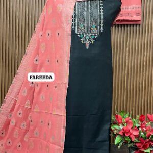 Pure kaani Weaving suit Pure acrylic Woolen Weaving contrast stole (FAREEDA)