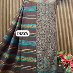 Pure kaani Weaving suit. Pure acrylic Woolen Wiving emb (INAYA)