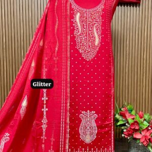 SUPER HIT Premium Weaving Pashmina Suit With Designer Stole (GLITTER)