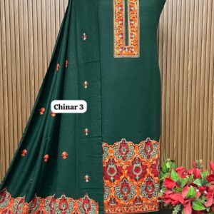Allover pure viscose pashmia suit with kashmiri embroidery (CHINAR 3)