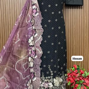 Crunchy silk designer suit (HUSAN)