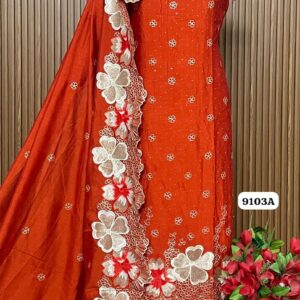 designer vichitra silk SUIT (9103A)