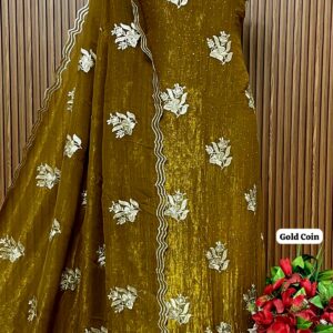 designer CRUNCHY silk shirt (GOLD COIN)