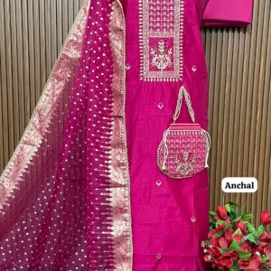 Chanderi designer suit (ANCHAL)