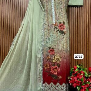 natural crape digital designer shirt stone work (2727)