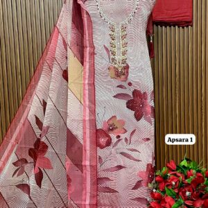 Viscose shimmer designer shirt with hand work neck (APSARA 1)