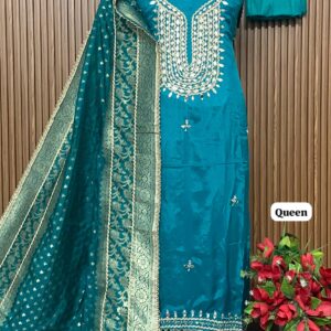 designer glass organza original mirror work shirt (QUEEN)