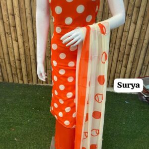 Glass organza designer shirt front and back digital print (SURYA)