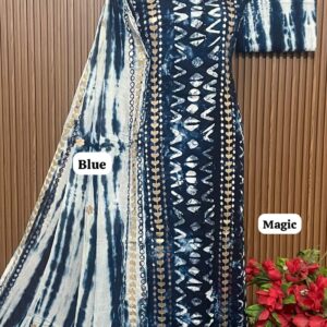 DESIGNER BATIK RAYON SUIT WITH GOTTA PATTI WORK (MAGIC)