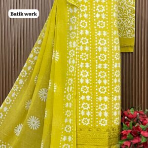 PURE COTTON DESIGNER BATIK SHIRT GHERA EMBROIDERY (BATIK WORK)